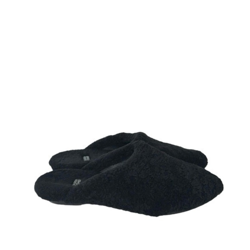 Eileen Fisher Blog Black Fur Shearling Pointy Toe Slip On Mules Flats Size‎ 8